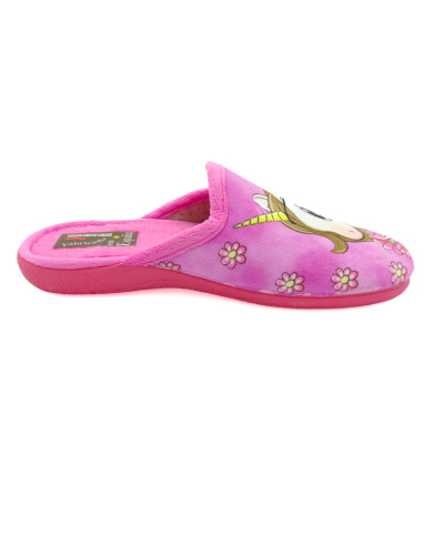 zapatilla de casa para chica de unicornio con suela de caucho