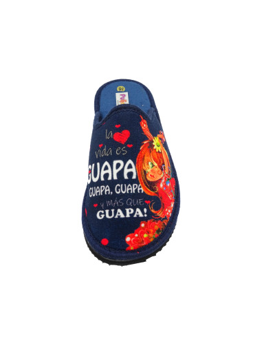 zapatillas de casa para chica con frase guapa guapa