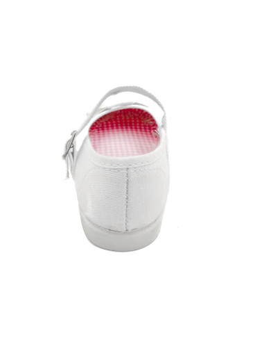 mercedita de tela con un lazo zapatero y suela de goma