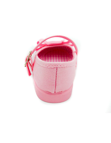 mercedita de tela con un lazo zapatero y suela de goma