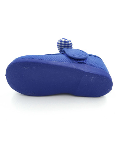 mercedita de tela para nina con un lazo de vichy de lona