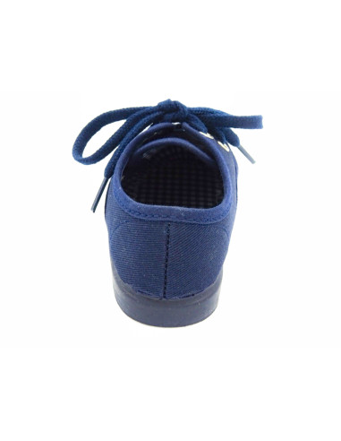 blucher de tela para nino con suela de goma y cordones al tono