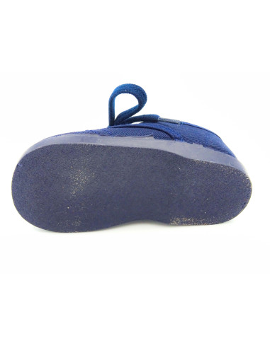 blucher de tela para nino con suela de goma y cordones al tono