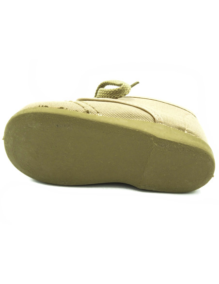 blucher de tela para nino con suela de goma y cordones al tono