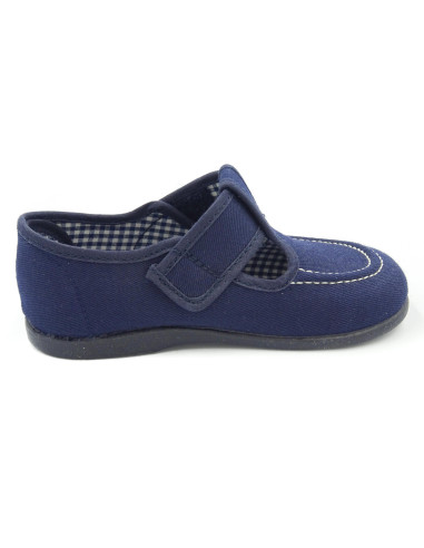 pepito de tela para nino con tira adherente y suela de goma