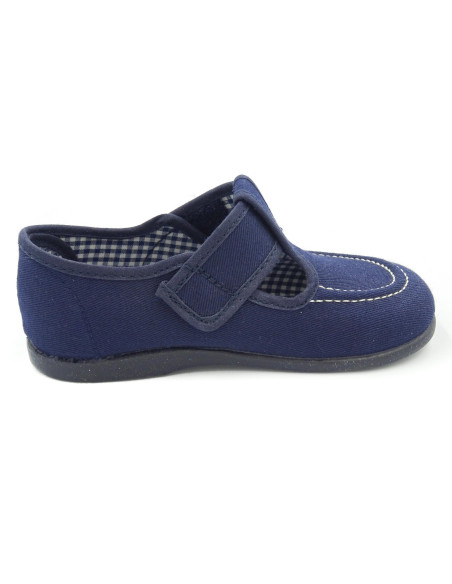 pepito de tela para nino con tira adherente y suela de goma