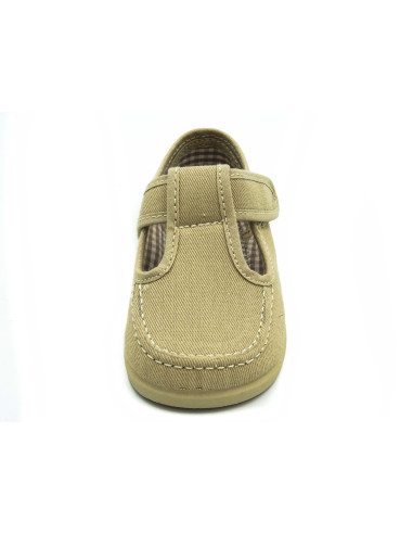 pepito de tela para nino con tira adherente y suela de goma