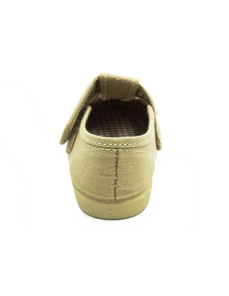 pepito de tela para nino con tira adherente y suela de goma