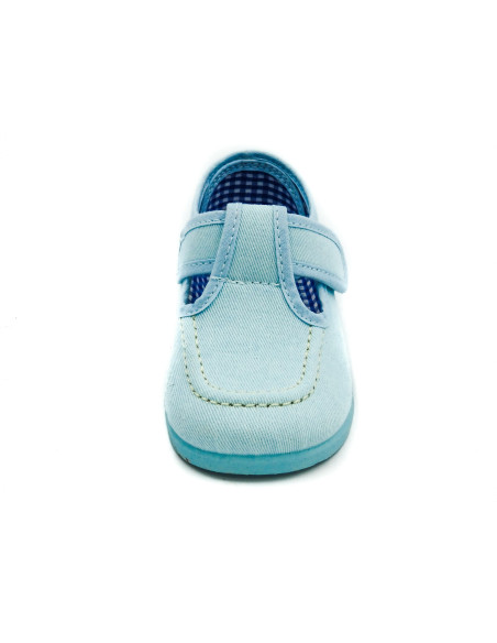 pepito de tela para nino con tira adherente y suela de goma