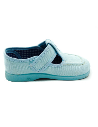 pepito de tela para nino con tira adherente y suela de goma