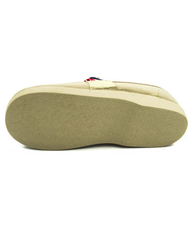 mocasin de tela con bandera de tira de adorno para nino