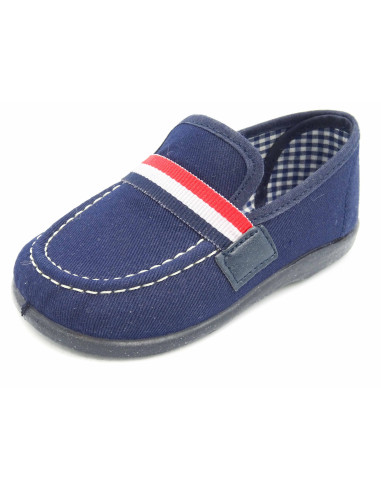 mocasin de tela con bandera de tira de adorno para nino