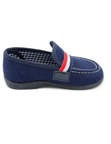 mocasin de tela con bandera de tira de adorno para nino