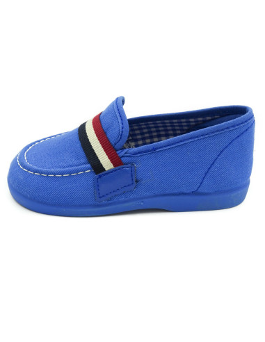 mocasin de tela con bandera de tira de adorno para nino