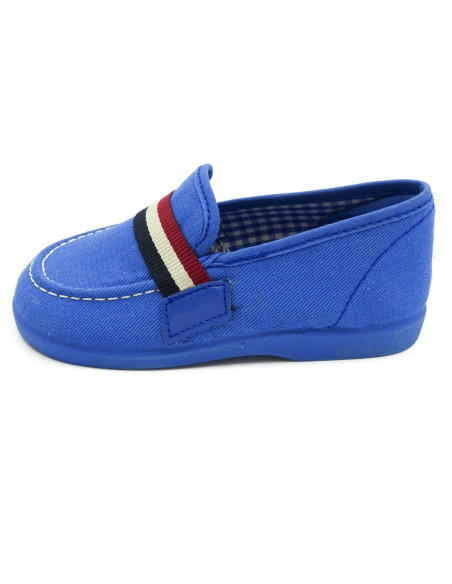 mocasin de tela con bandera de tira de adorno para nino