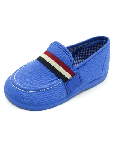 mocasin de tela con bandera de tira de adorno para nino