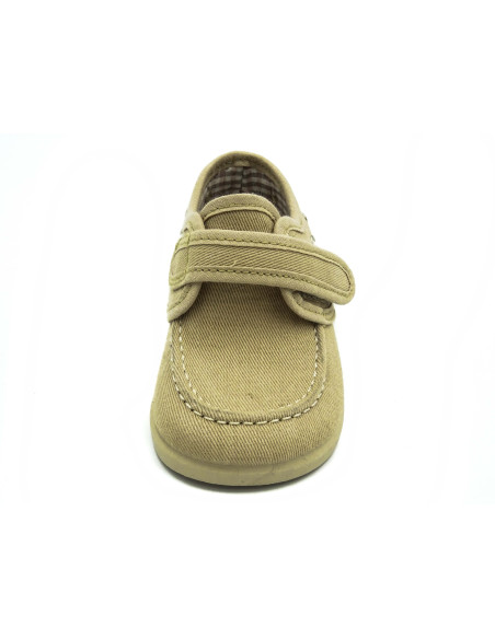 nautico de tela con forro de vichy y suela de goma