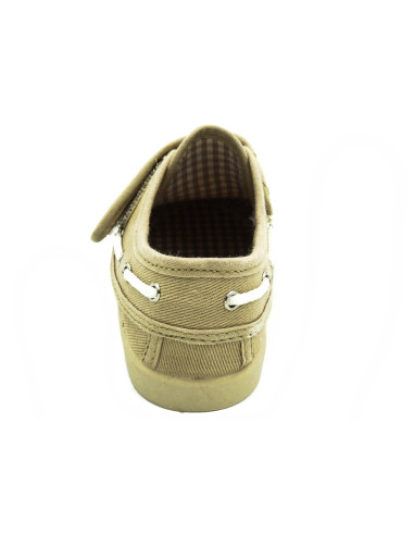 nautico de tela con forro de vichy y suela de goma