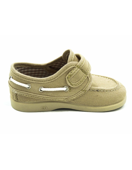 nautico de tela con forro de vichy y suela de goma