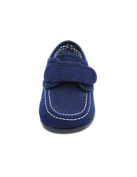 nautico de tela con forro de vichy y suela de goma