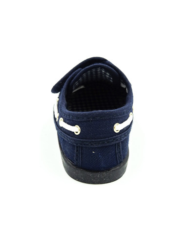 nautico de tela con forro de vichy y suela de goma