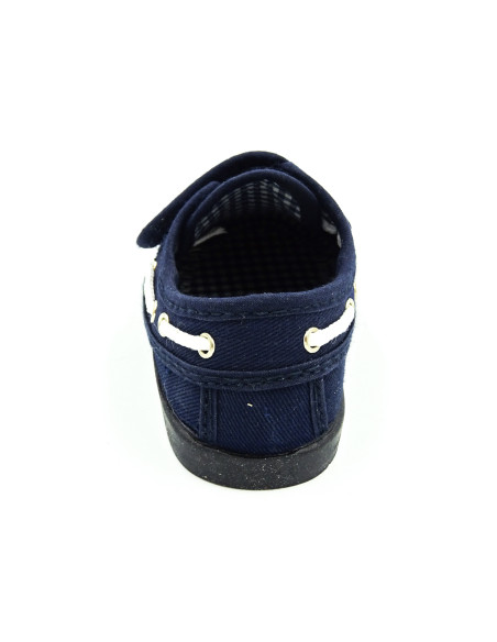 nautico de tela con forro de vichy y suela de goma