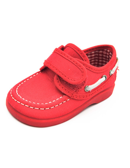 nautico de tela con forro de vichy y suela de goma