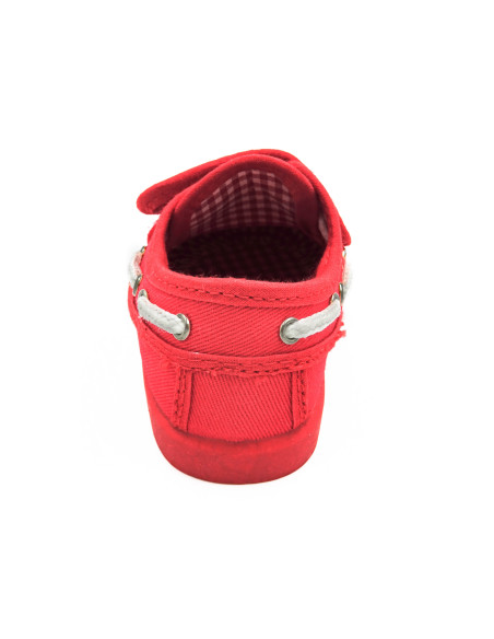 nautico de tela con forro de vichy y suela de goma