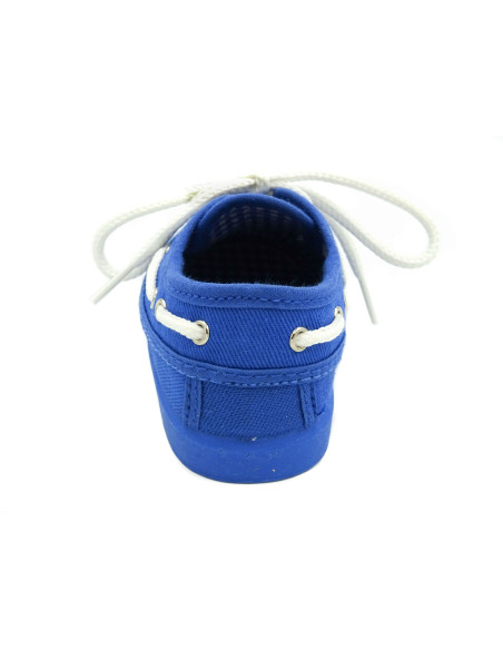 nautico de tela con el forro de vichy y la suela de goma para nino
