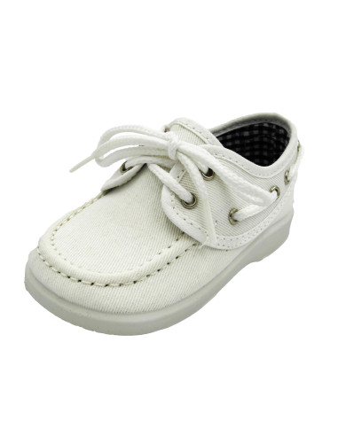 nautico de tela con el forro de vichy y la suela de goma para nino