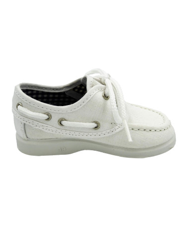 nautico de tela con el forro de vichy y la suela de goma para nino