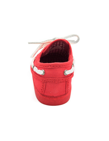 nautico de tela con el forro de vichy y la suela de goma para nino