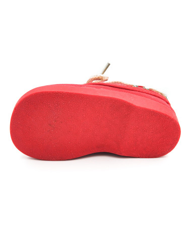 nautico de tela con el forro de vichy y la suela de goma para nino