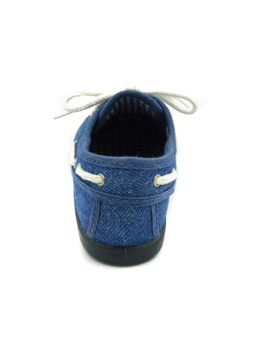 nautico de tela con el forro de vichy y la suela de goma para nino