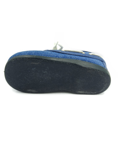 nautico de tela con el forro de vichy y la suela de goma para nino