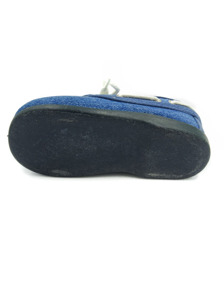 nautico de tela con el forro de vichy y la suela de goma para nino