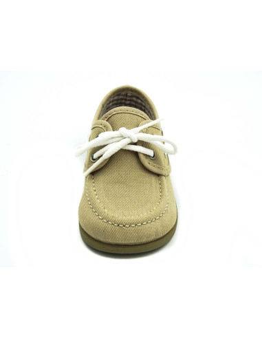 nautico de tela con el forro de vichy y la suela de goma para nino