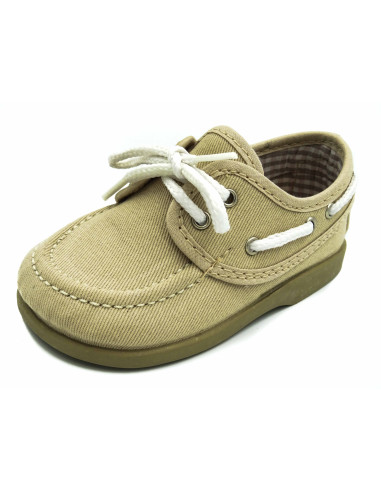 nautico de tela con el forro de vichy y la suela de goma para nino