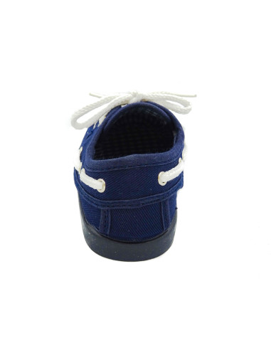 nautico de tela con el forro de vichy y la suela de goma para nino
