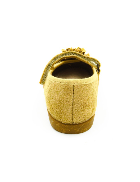 mercedita de nina con adorno de flor y suela de caucho