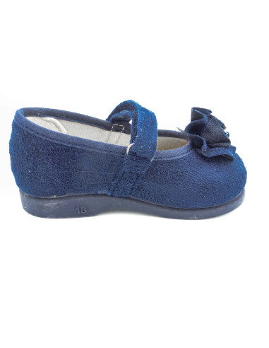 mercedita de nina con adorno de flor y suela de caucho