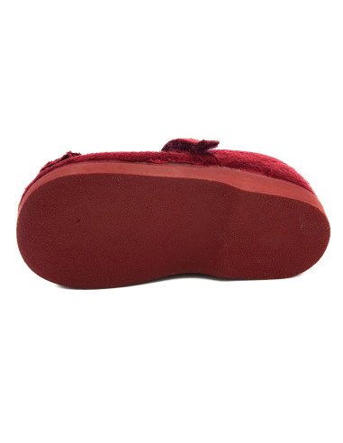 mercedita de nina con adorno de flor y suela de caucho