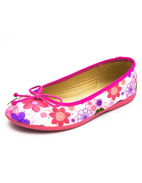 manoletina de tela con estampado de flores para nina