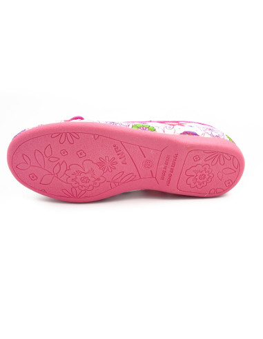 manoletina de tela con estampado de flores para nina