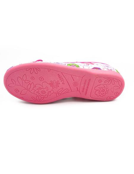 manoletina de tela con estampado de flores para nina