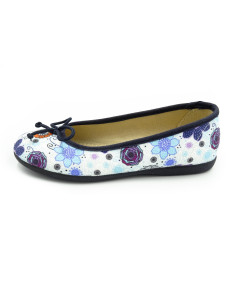 manoletina de tela con estampado de flores para nina 2