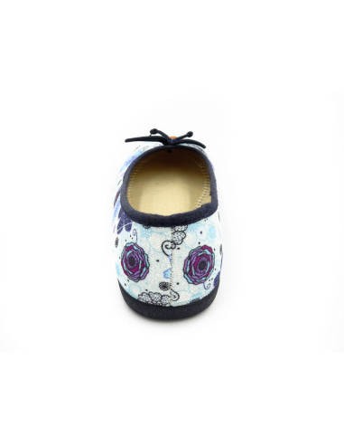 manoletina de tela con estampado de flores para nina