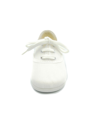 bamba de tela con los cordones al tono para nino