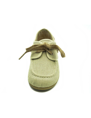 nautico de lino para nino con cordon de esparto y suela de caucho