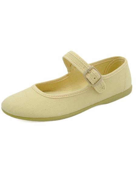 mercedita de tela con la suela de goma para nina